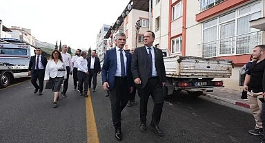 Besim Dutlulu, Soma'daki asfalt çalışmalarını inceledi